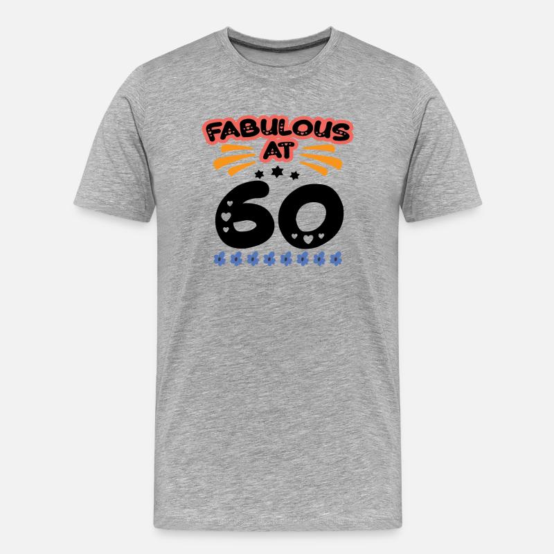 Fabulous At 60 - Männer Premium Bio T-Shirt - Grau meliert