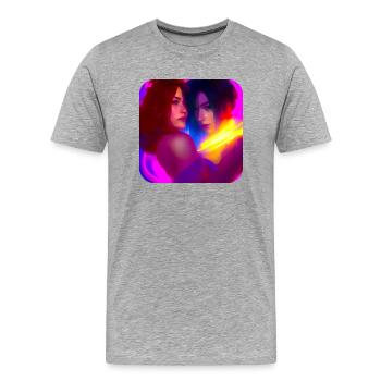 In Love - Men's Premium Organic T-Shirt - heather grey - Front - Damien (186cm)