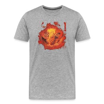 BAKENEKO (2) - Men's Premium Organic T-Shirt - heather grey - Front - Damien (186cm)