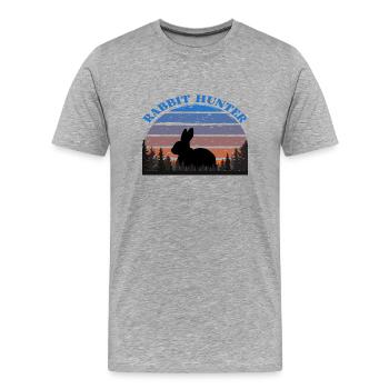 Rabbit Hunter - Männer Premium Bio T-Shirt - Grau meliert - Vorne - Damien (186cm)