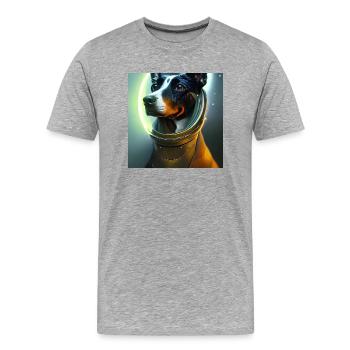 The Universe Dog - Men's Premium Organic T-Shirt - heather grey - Front - Damien (186cm)