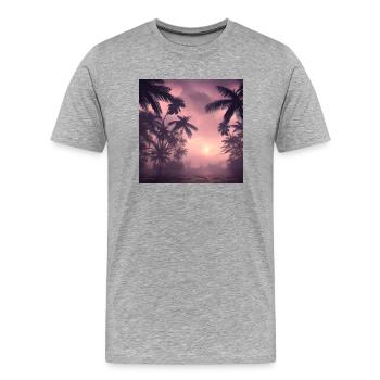 Abend zwischen Palmen - Männer Premium Bio T-Shirt - Grau meliert - Vorne - Damien (186cm)