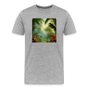 Exotic jungle artwork - Men's Premium Organic T-Shirt - heather grey - Front - Damien (186cm)