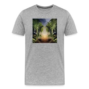 Dschungel-Kunstwerke - Männer Premium Bio T-Shirt - Grau meliert - Vorne - Damien (186cm)