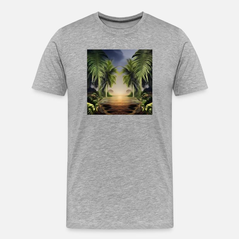 Dschungel-Kunstwerke - Männer Premium Bio T-Shirt - Grau meliert