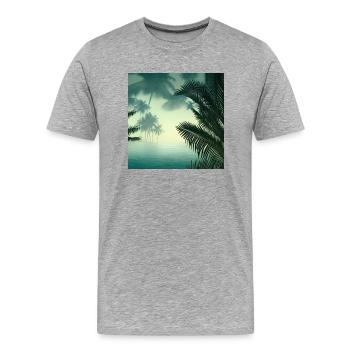 Jungle water view - Men's Premium Organic T-Shirt - heather grey - Front - Damien (186cm)