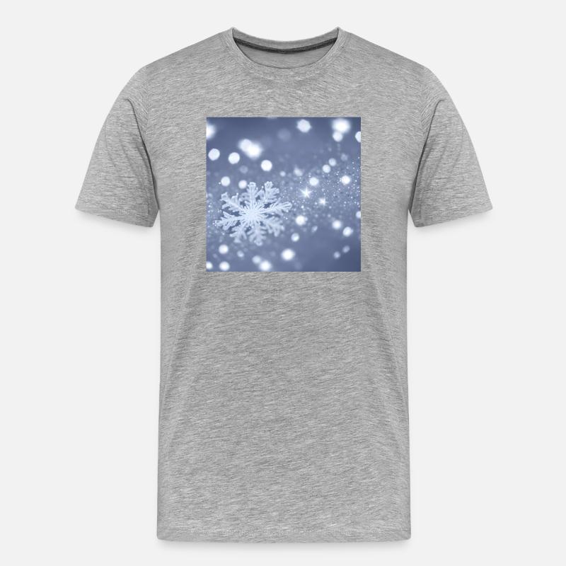 Schneeflocken-Design - Männer Premium Bio T-Shirt - Grau meliert