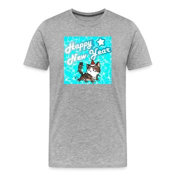 Frohes neues Jahr! - Männer Premium Bio T-Shirt - Grau meliert - Vorne - Damien (186cm)