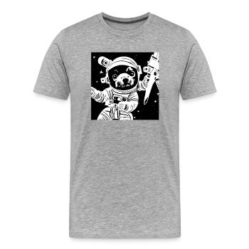 Stylish Astro Terrier - Männer Premium Bio T-Shirt - Grau meliert - Vorne - Damien (186cm)