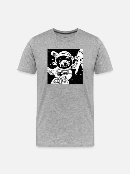 Stylish Astro Terrier - Männer Premium Bio T-Shirt - Grau meliert