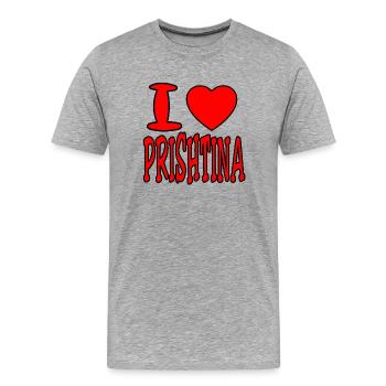 Prishtina, Kosova, Prizren, Kosovar, Shiptar - Männer Premium Bio T-Shirt - Grau meliert - Vorne - Damien (186cm)