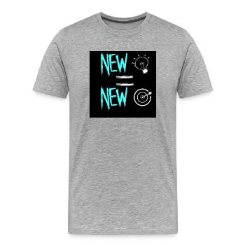 NEW IDEA= NEW OBJECTIF - T-shirt bio Premium Homme - gris chiné - Devant - Damien (186cm)