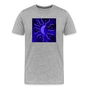 ELEKTRISCHER MANDALA MOND - Männer Premium Bio T-Shirt - Grau meliert - Vorne - Damien (186cm)