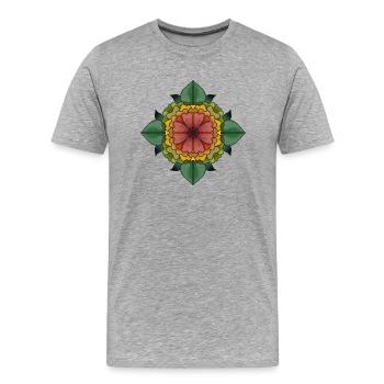 Mandala dessiné - T-shirt bio Premium Homme - gris chiné - Devant - Damien (186cm)
