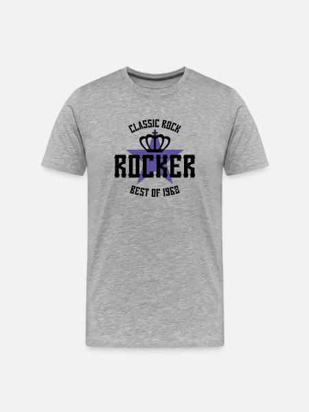 ROCKER STAR BEST OF 1960 - Men's Premium Organic T-Shirt - heather grey