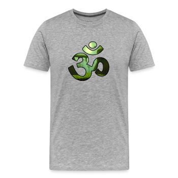 JUNGLE OM - Männer Premium Bio T-Shirt - Grau meliert - Vorne - Damien (186cm)