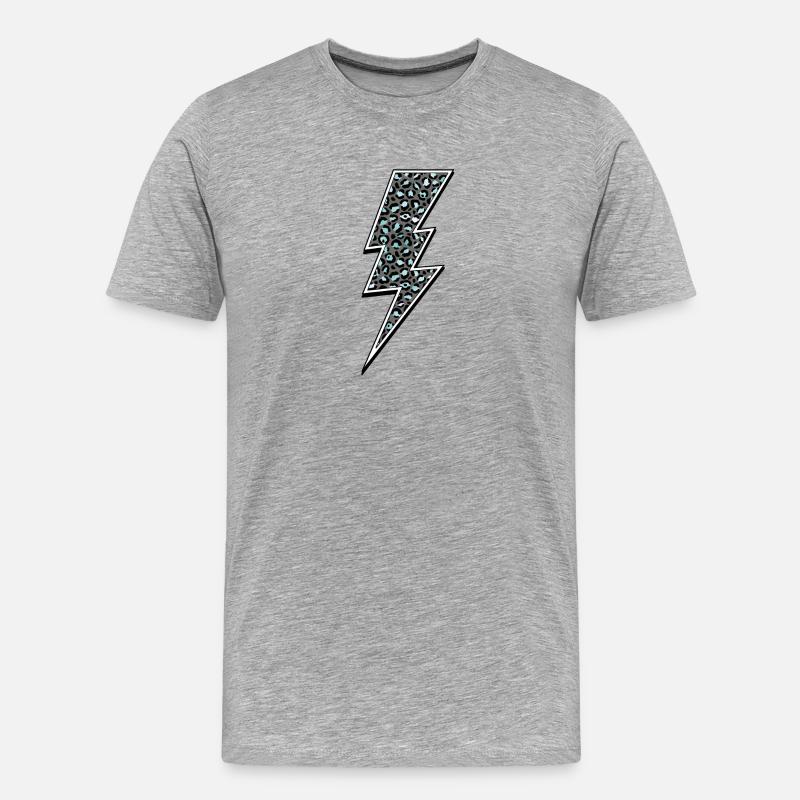 Blitz Leopard - Männer Premium Bio T-Shirt - Grau meliert