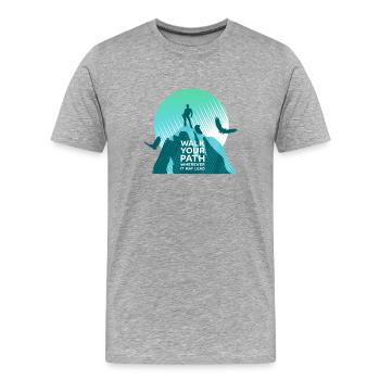 Marchez votre chemin - T-shirt bio Premium Homme - gris chiné - Devant - Damien (186cm)