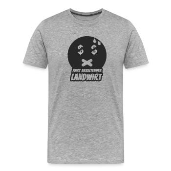 Hart arbeitender Landwirt - Männer Premium Bio T-Shirt - Grau meliert - Vorne - Damien (186cm)