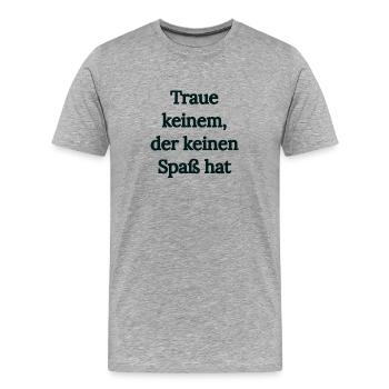 spass - Männer Premium Bio T-Shirt - Grau meliert - Vorne - Damien (186cm)