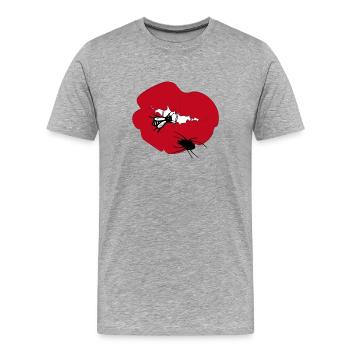 Ich will keine Insekten essen - Männer Premium Bio T-Shirt - Grau meliert - Vorne - Damien (186cm)