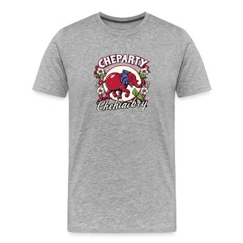 CheParty Elephant - Männer Premium Bio T-Shirt - Grau meliert - Vorne - Damien (186cm)