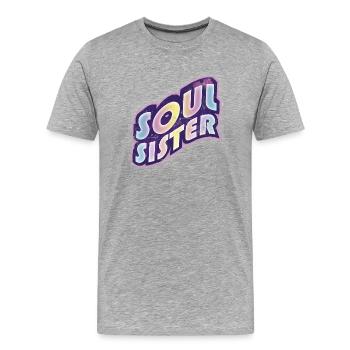 Soul Sister Vintage - T-shirt bio Premium Homme - gris chiné - Devant - Damien (186cm)