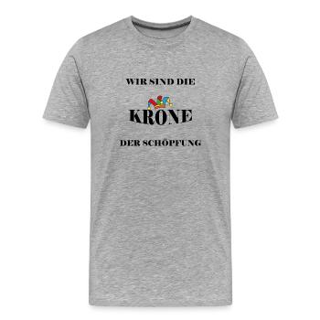 Schöpfung Mensch - Männer Premium Bio T-Shirt - Grau meliert - Vorne - Damien (186cm)