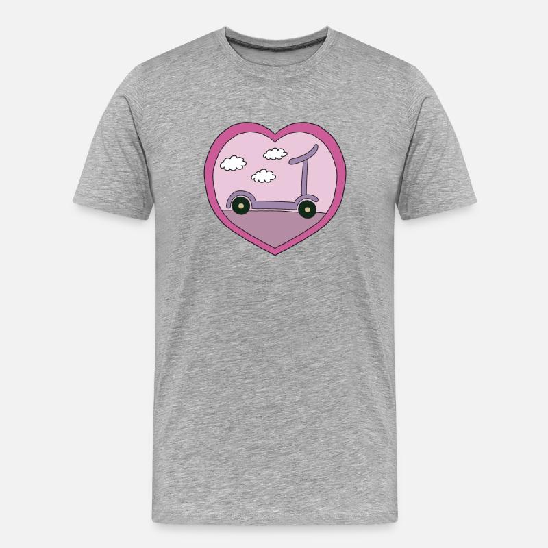 Roller im rosa Design - Männer Premium Bio T-Shirt - Grau meliert