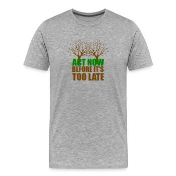nature - Männer Premium Bio T-Shirt - Grau meliert - Vorne - Damien (186cm)