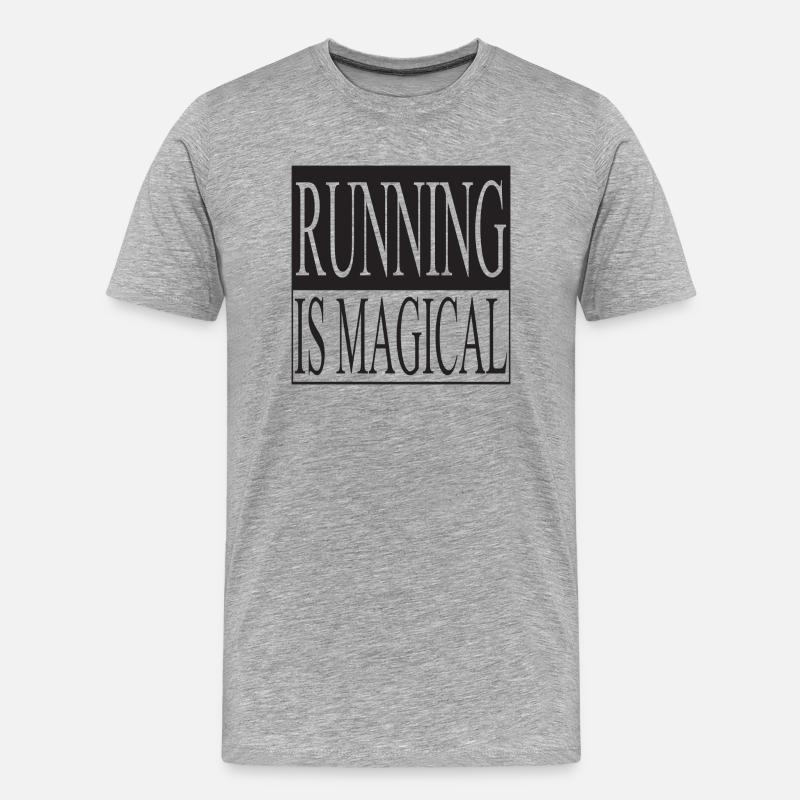 Running is Magical - Männer Premium Bio T-Shirt - Grau meliert