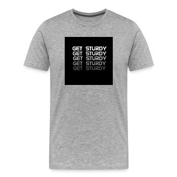 Get Sturdy Fade - Männer Premium Bio T-Shirt - Grau meliert - Vorne - Damien (186cm)