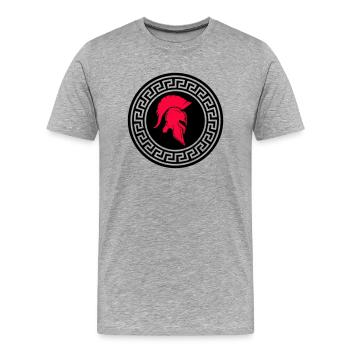 spartaner 01 - Männer Premium Bio T-Shirt - Grau meliert - Vorne - Damien (186cm)