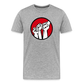 poings1c - T-shirt bio Premium Homme - gris chiné - Devant - Damien (186cm)