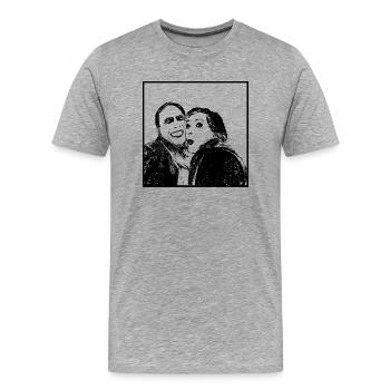 Portrait de couple Ibn et Wallada - T-shirt bio Premium Homme - gris chiné - Devant - Damien (186cm)