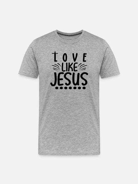 Aimer comme Jésus - T-shirt bio Premium Homme - gris chiné