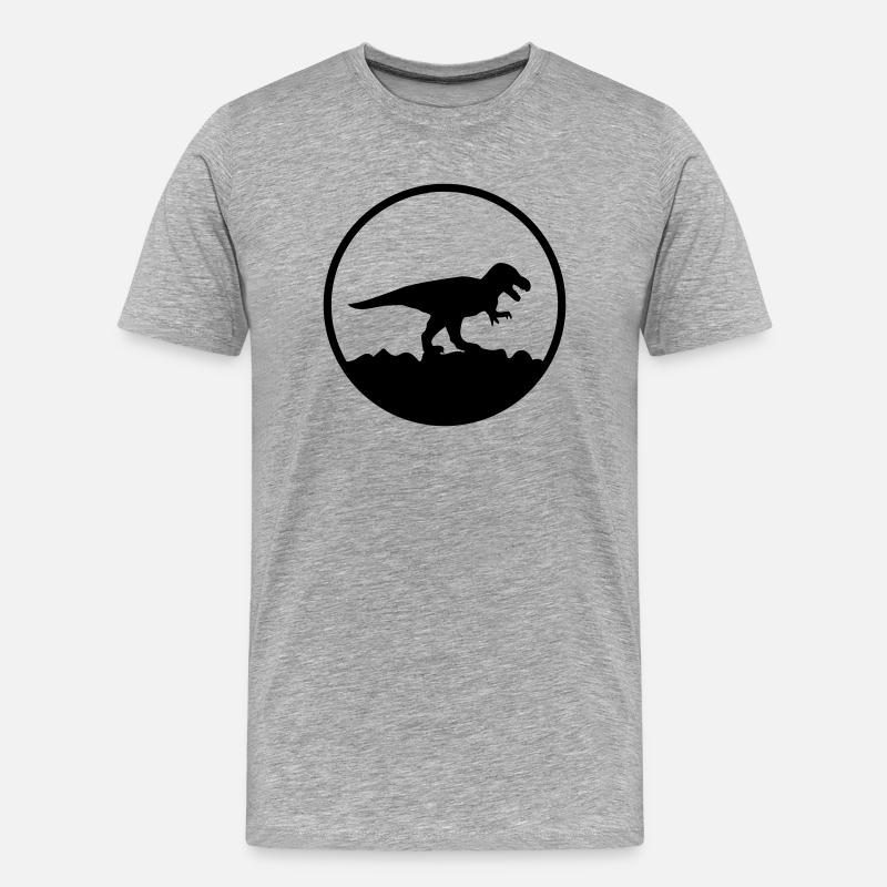 t rex - Männer Premium Bio T-Shirt - Grau meliert
