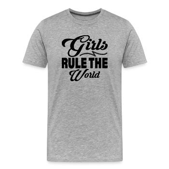 Girls rule the World - Men's Premium Organic T-Shirt - heather grey - Front - Damien (186cm)