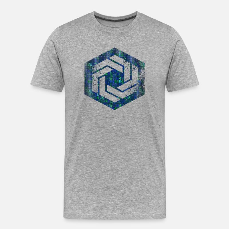 hexagon programming programmer coding geometric - Men's Premium Organic T-Shirt - heather grey