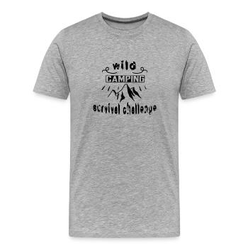 Wild Camping Survival Challenge - T-shirt bio Premium Homme - gris chiné - Devant - Damien (186cm)