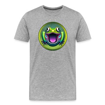 Grenouille hurlante - T-shirt bio Premium Homme - gris chiné - Devant - Damien (186cm)
