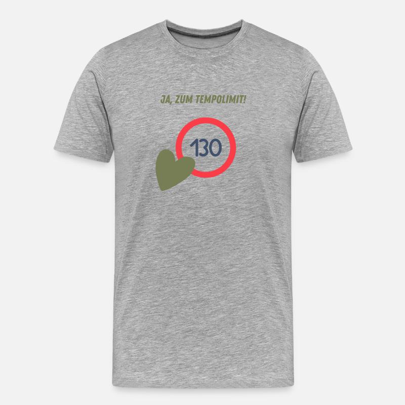 Ja zum Tempolimit! - Männer Premium Bio T-Shirt - Grau meliert