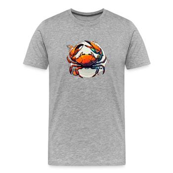 crab Ur-Tshirt - Männer Premium Bio T-Shirt - Grau meliert - Vorne - Damien (186cm)