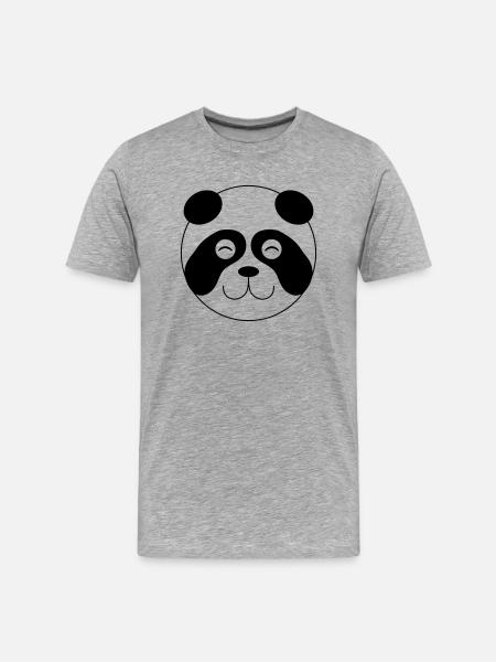 Panda Face 001 - Men's Premium Organic T-Shirt - heather grey