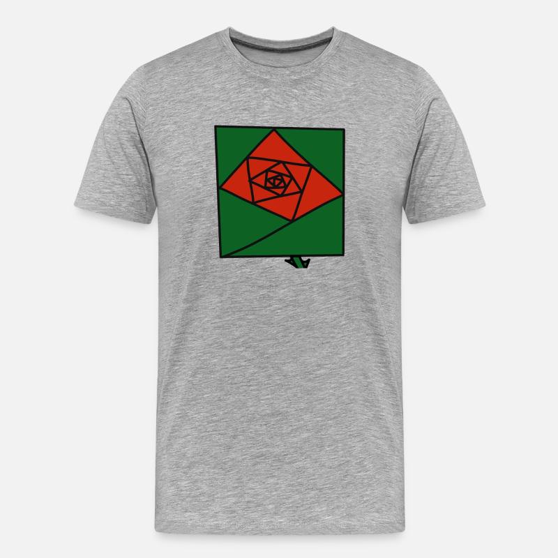 Rose 1 - Männer Premium Bio T-Shirt - Grau meliert