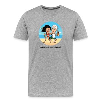 Booze... is my friend! - Men's Premium Organic T-Shirt - heather grey - Front - Damien (186cm)