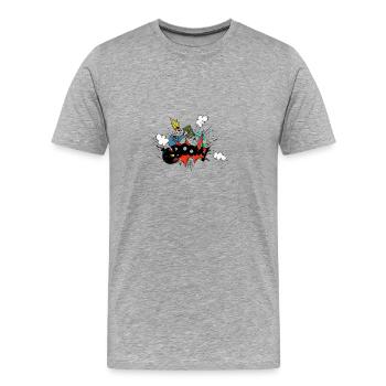 Boom - Men's Premium Organic T-Shirt - heather grey - Front - Damien (186cm)