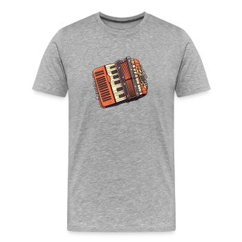 Accordion in comic style - Men's Premium Organic T-Shirt - heather grey - Front - Damien (186cm)
