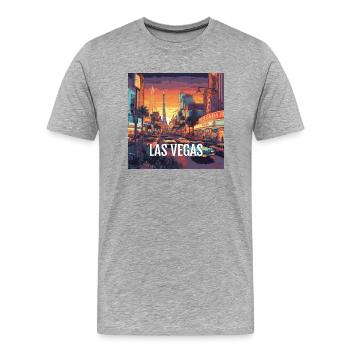 Las Vegas - T-shirt bio Premium Homme - gris chiné - Devant - Damien (186cm)