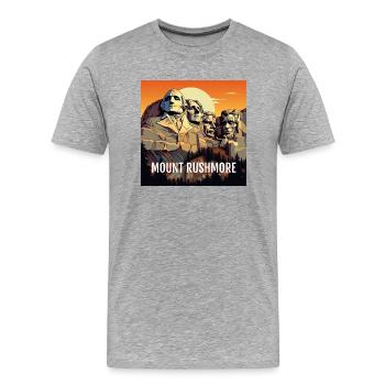 Mount Rushmore - Men's Premium Organic T-Shirt - heather grey - Front - Damien (186cm)